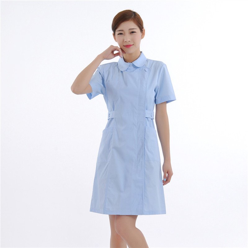 Zomer Verpleegkundige Uniform Vrouwelijke 3XL Grote Maat Korte Mouw Ronde Kraag Laboratorium Ziekenhuis Ademend Verpleegkundige Werken Uniform