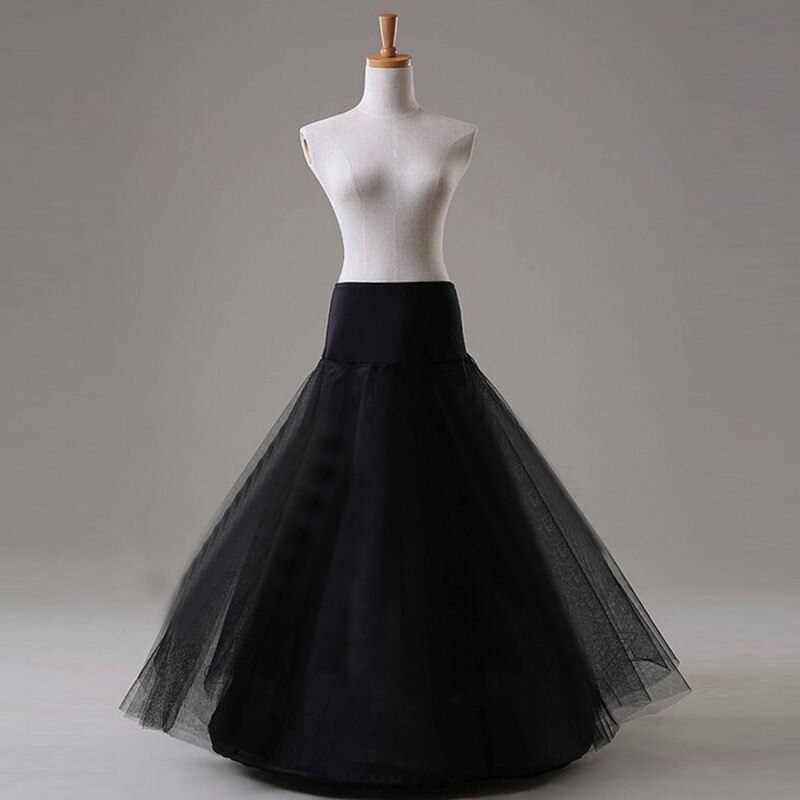 Wedding Petticoat Een Lijn Baljurk Tulle Petticoat Petticoat Hoepelrokken Voor Bruiloft Accessoires: Black