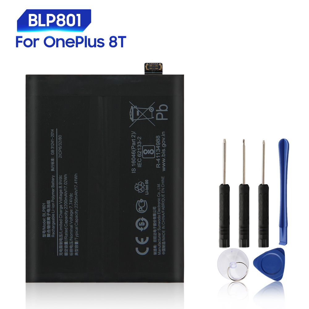 Batterie de remplacement d&#39;origine pour OnePlus 9 9Pro 8Pro 8 8T One Plus Nord N10 N100 1 + 8 9 Pro BLP815: For OnePlus 8T