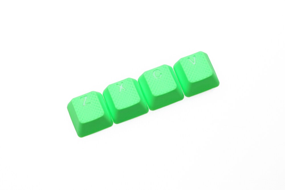 taihao Rubber Gaming Keycap Set Rubberized Doubleshot Cherry MX OEM Profile 4 key zxcv magenta light blue Neon Yellow Neon Green