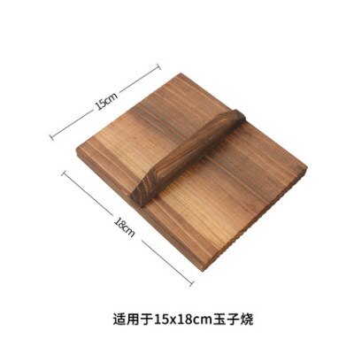 Japanese Sushi Bamboo Wood Pan Tray Plate Food Tamagoyaki Rectangular Wood Cover Lid: 15X18CM