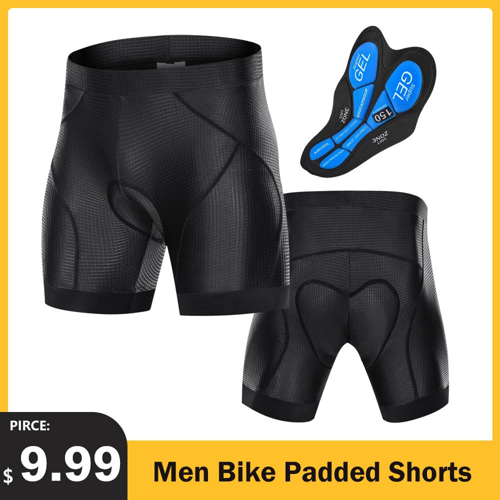 Uomini Bike Imbottito Shorts con Anti-Slip Leg Avvolge Ciclismo 3D Imbottito Biancheria Intima Bicicletta Imbottito Equitazione Shorts Ciclismo Biancheria Intima breve