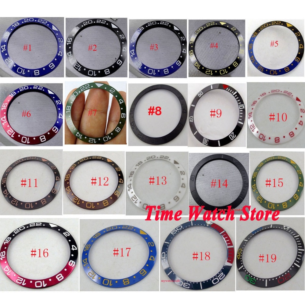Multi-color 38mm keramische lunette voor gmt-model herenhorloges