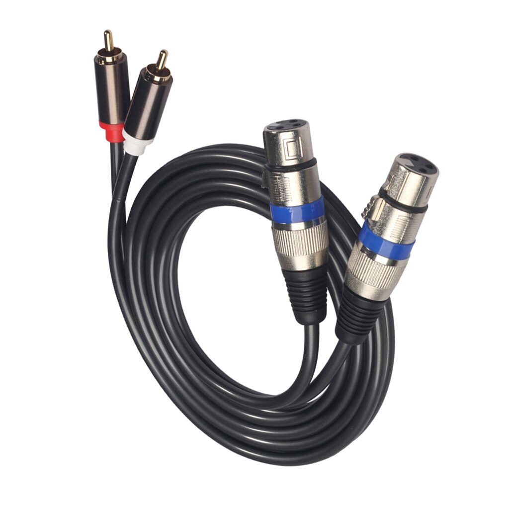 Audio Premium 5 Feet Dual XLR Female to Dual Male Patch Cable 2-XLR to 2-RCA