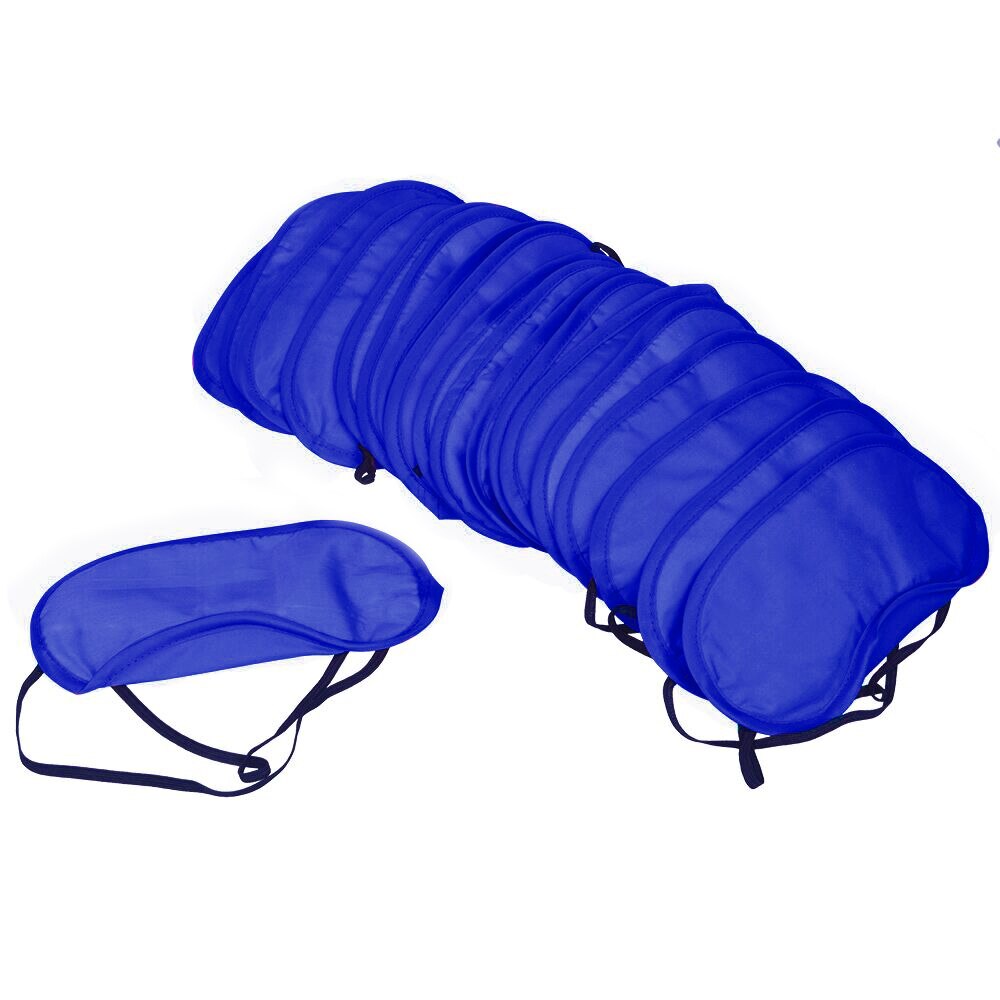 10 Teile/los Weiche Reisen Schlafen Augen Maske Schwarz Schatten Entspannen Schlaf Frauen Männer Augenbinde Augenklappe Nacht Augenklappe: Blue 10pcs