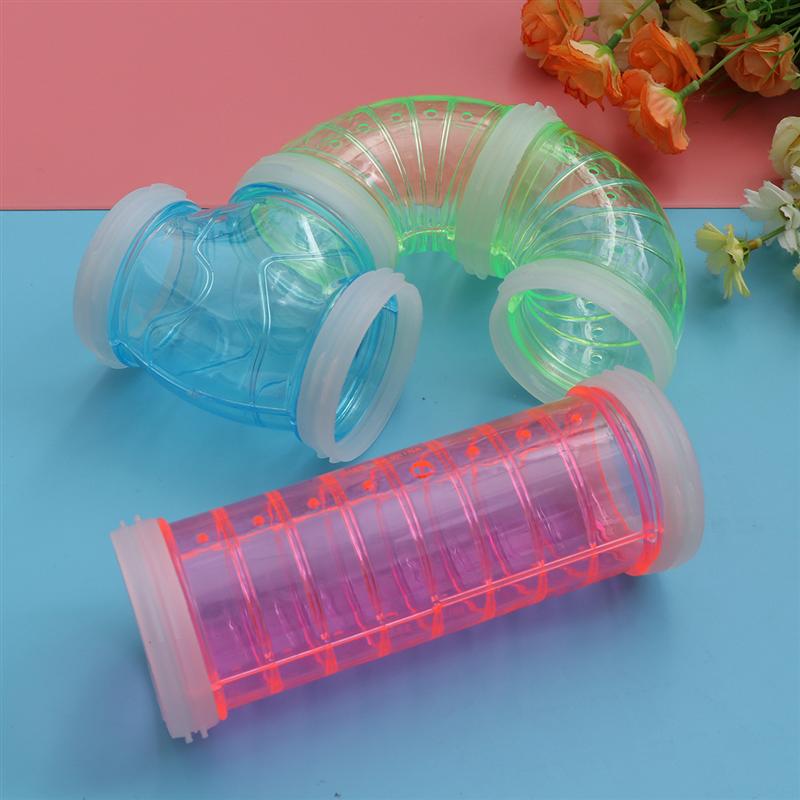 9pcs Hamsters Cage External Sports Tube Hamster Toy Pipe Plastic Tunnel Hamster Toys For Small Animals