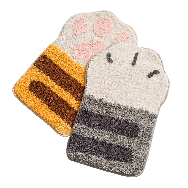 Kawaii cat paw tecknad badmatta toalett bekväm entrématta vattenabsorption halkfri matta matta sovrum barnrumsmattor