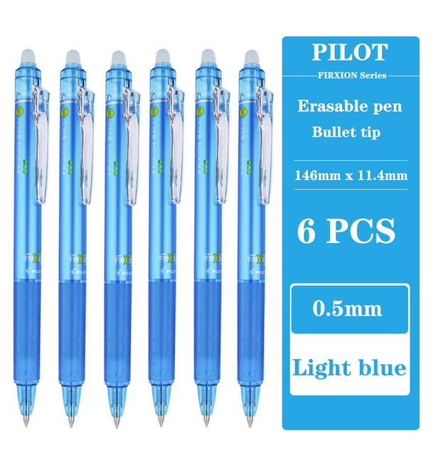 Pilot Frixion-Juego de bolígrafos de Gel borrables, repuesto Original reemplazable de 0,5/0,7mm, papelería japonesa, suministros de escritura para oficina y escuela: Blue White
