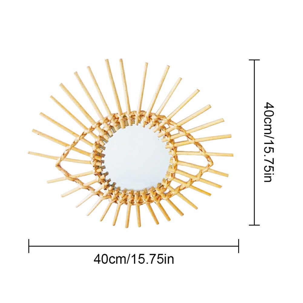 Rattan Dressing Mirror Innovative Art Decor Round Mirror Living Room Wall Hanging Mirror Bathroom Decoration Makeup Mirror: G