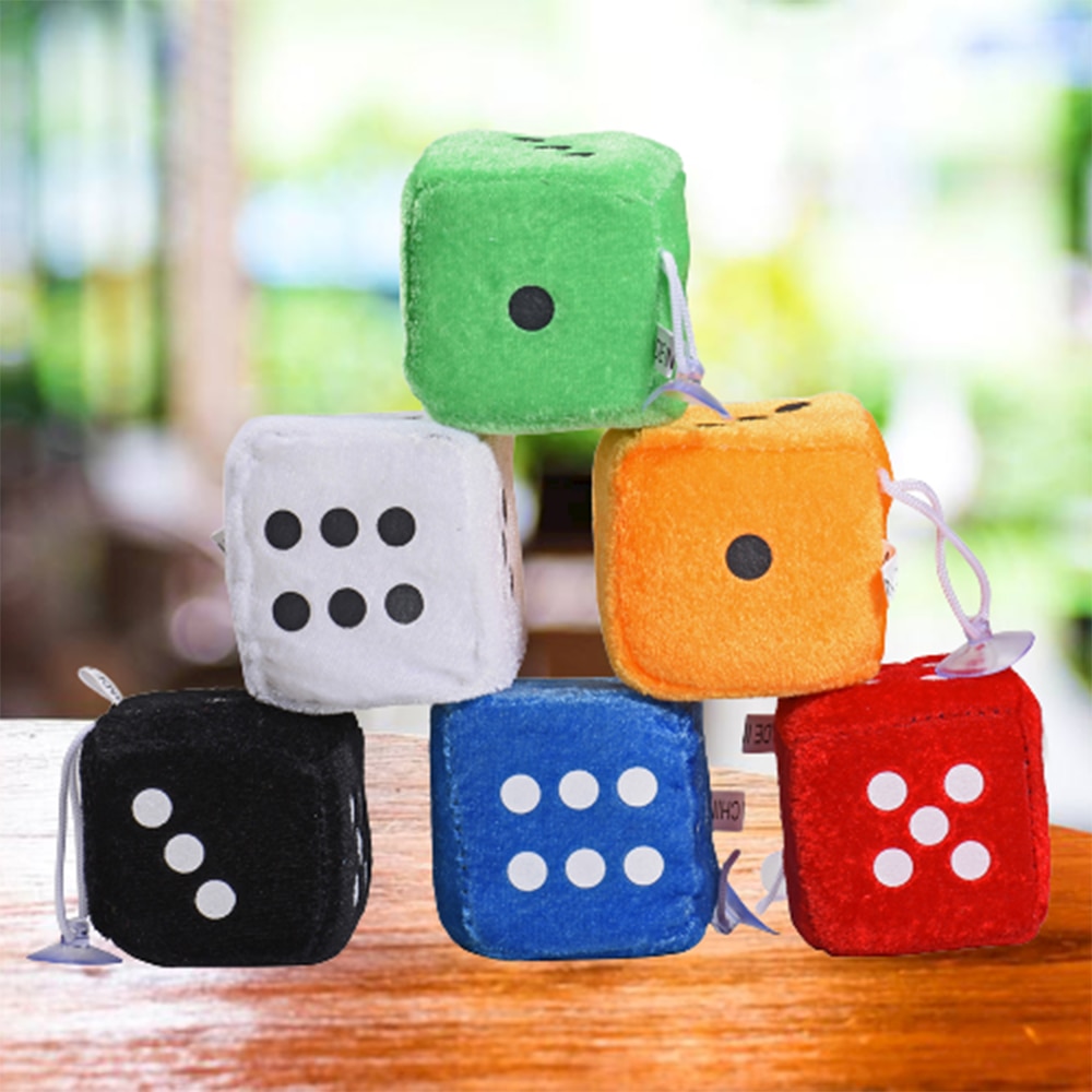 Biki biloppheng dekorasjon 1 par lo terninger prikk speil henger dekorasjon bil styling tilbehør  (6 * 6 * 6cm)