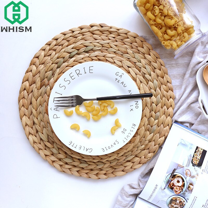 1Pc Rotan Placemats Stro Cup Onderzetters Pad Eettafel Mat Warmte-isolatie Pannenlap Rieten Drinken Coaster Keuken Accessoires