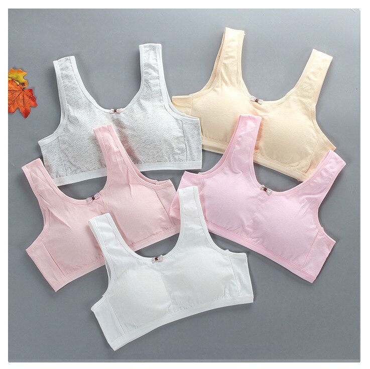Meisjes vest ontwikkelingsperiode student training bh ondergoed middelbare school studenten puur katoenen effen kleur vest tube top