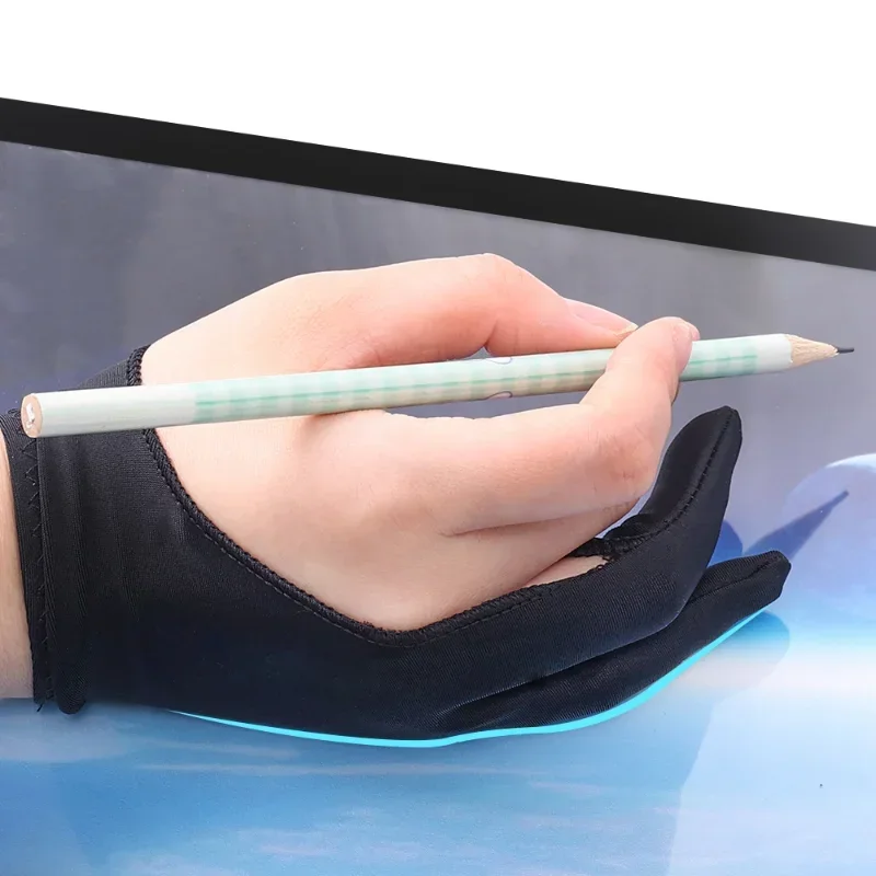 Zeichenhandschuh, Handflächenabweisung, Zwei-Finger-Handschuhe für Apfel IPad, kapazitives Tablette, Bildschirm, Künstler, Rechts-/Linkshand-Grafiktablett