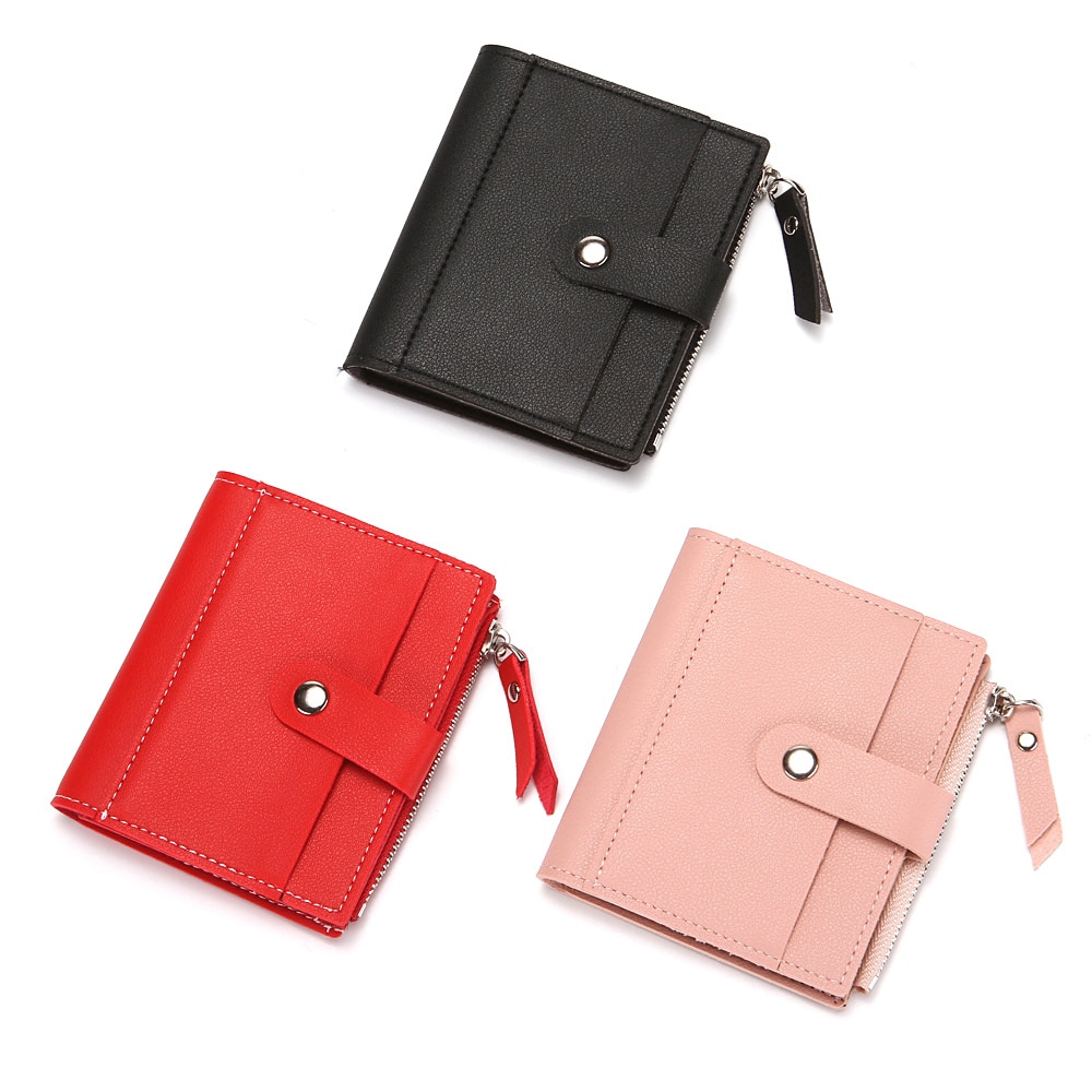 BONAMIE crédit porte-carte pour femme avec fermeture éclair poche cuir hommes petit porte-cartes de visite porte-carte s portefeuille avec moraillon rouge