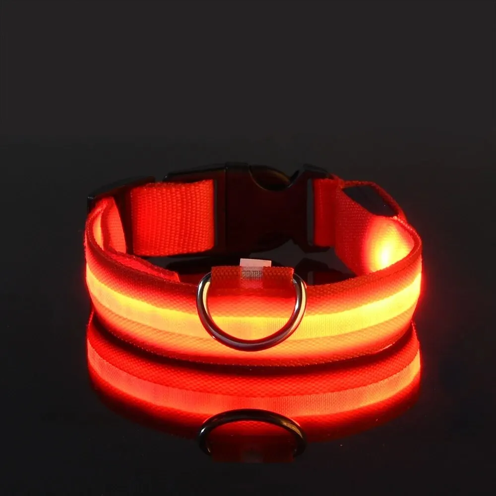 Collar de perro con luz LED, Collar de seguridad para caminar de noche, parpadeo que brilla en la oscuridad, Collar de batería para perro pequeño, mediano y grande