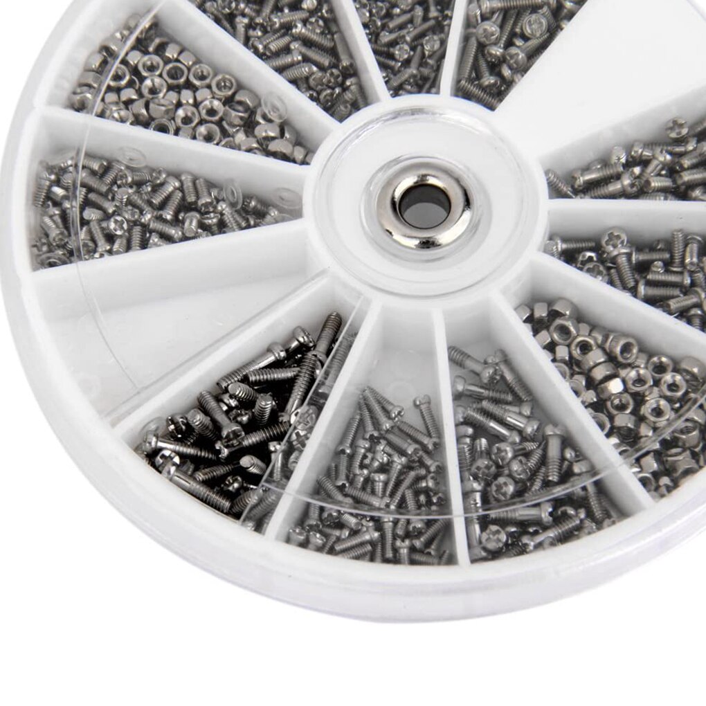 240pcs/1box 12 Kinds Of Small Screw Nut Combination Kit M1 M1.2 M1.4 M1.6 For Watch Glasses Sunglasses Assorted Set Repair Parts