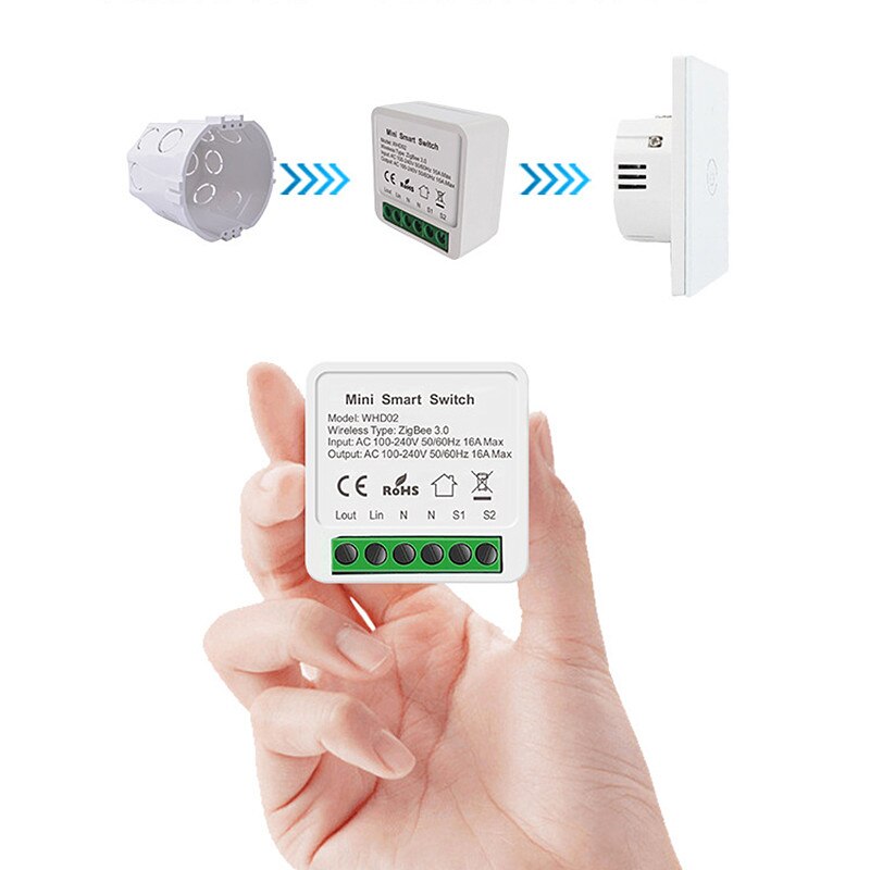 2 wege-app-steuerung, 16a tuya zigbee 3.0 wlan-smart-lichtschalter, diy-smart-home-automatisierungsmodul für alexa und google smart home