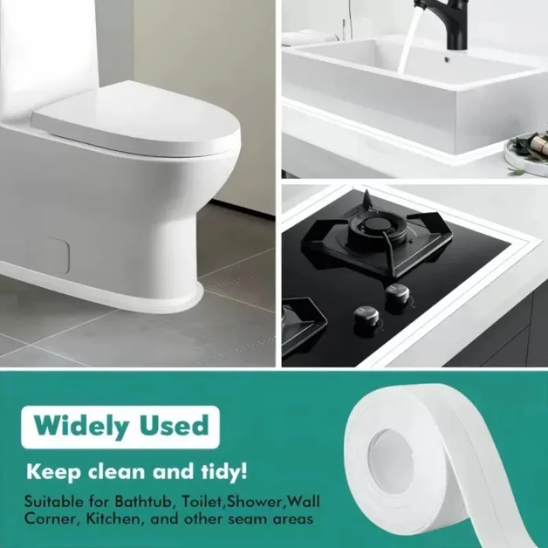 Kitchen Sink, Washing Sink Oil Proof Sticker Bathroom Toilet Sticker Wall Corner Line Sticker Waterproof and Mildew Proof Tape