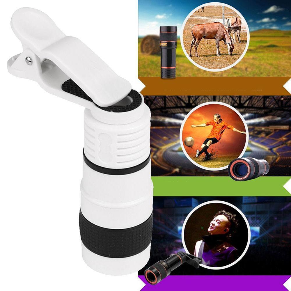 HD 8X Clip on Optical Zoom Telescope Camera Lens for Universal Mobile Cell Phone