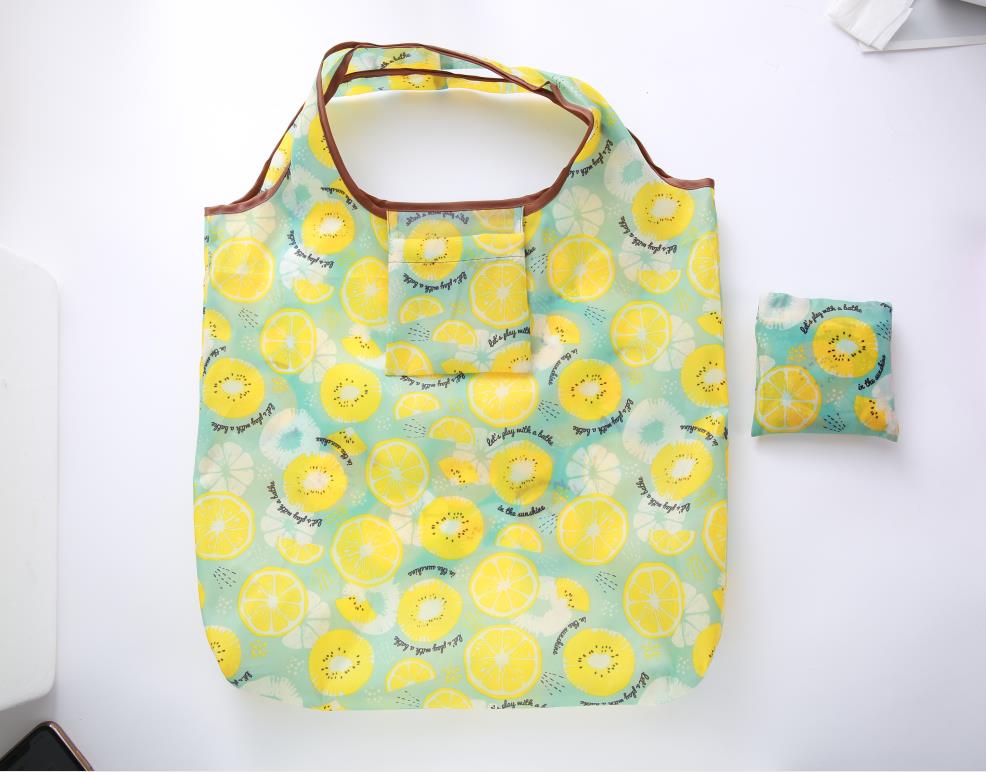 lemon Style Foldable handbags Need environment storage bags green shopping bag Tote polyester Folding pouch bag: New 04
