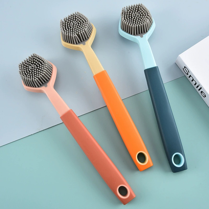 Pannenborstel met handvat, schoonmaakborstel, niet-vieze handen, niet-vette plastic pannenborstel, fornuisborstel, huishoudelijke keukenschoonmaakartikelen