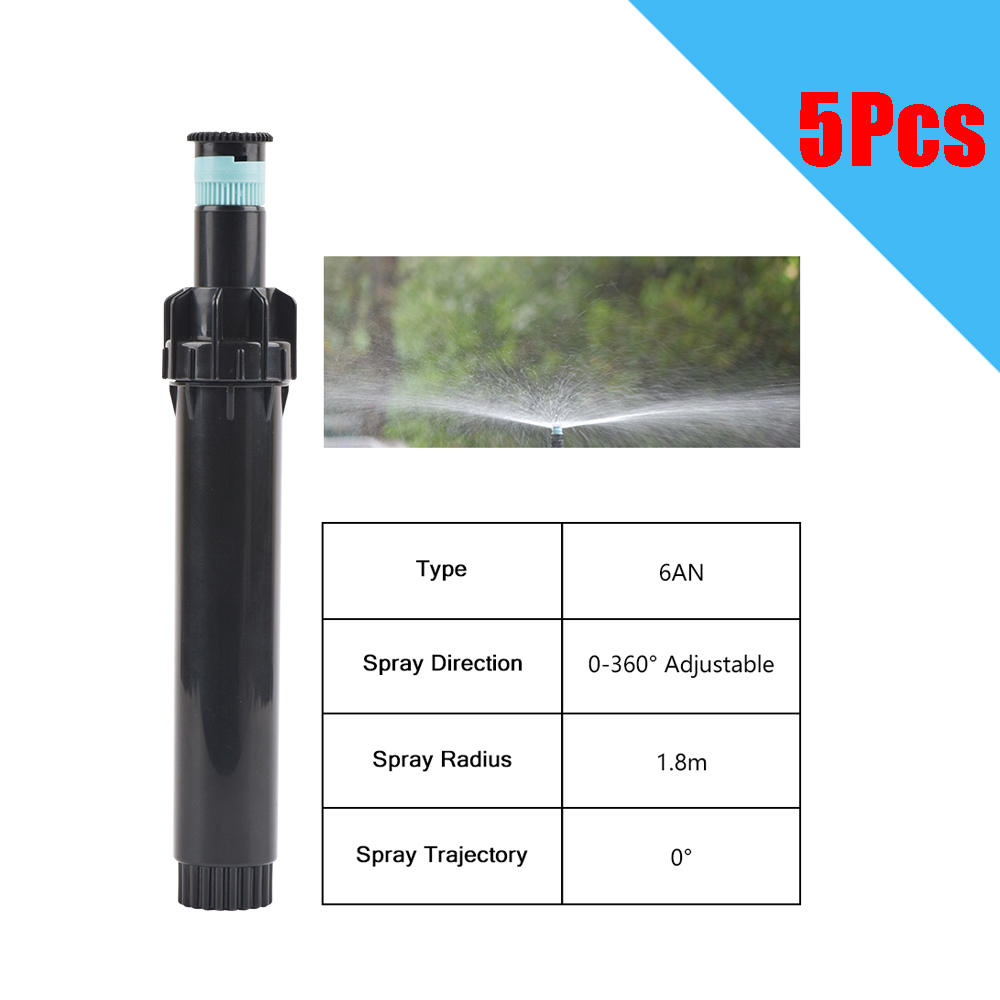 5Pcs Pop-up Sprinkler Ersatz Streudüsen 0 ~ 360 Grad Einstellbar Garten Park Bauernhof Gras Rasen Bewässerung Werkzeug: Burgunderrot
