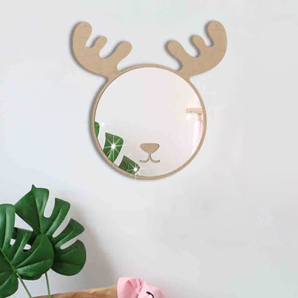 Nordic Acrylic Mirror Cartoon Wall Camera Props Kids Room Wall Decor Cartoon diy wooden mirror crafts Desktop decor mirror &26