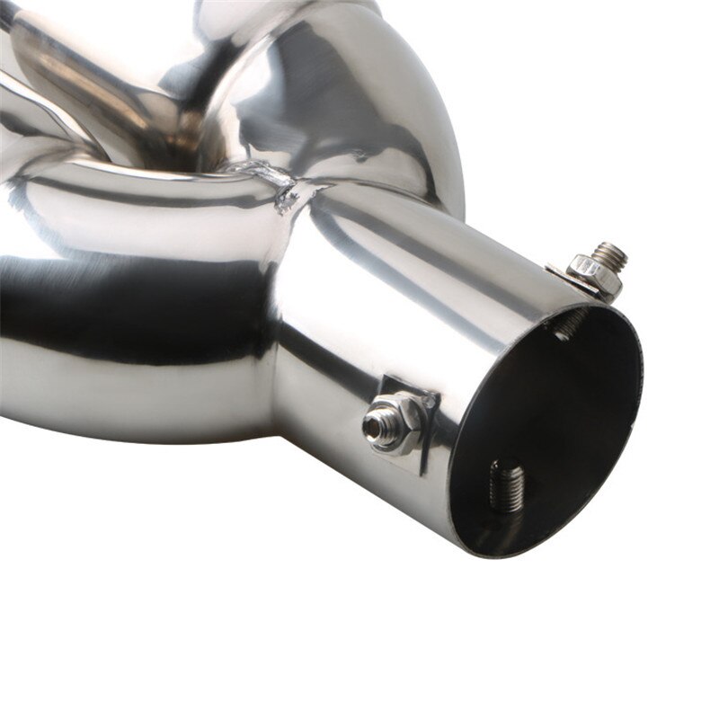 63mm Car Exhaust Pipe Muffler Tail Pipe Double Outlet Tailpipe Universal Stainless Steel Dual Rear Muffler Noise Canceller