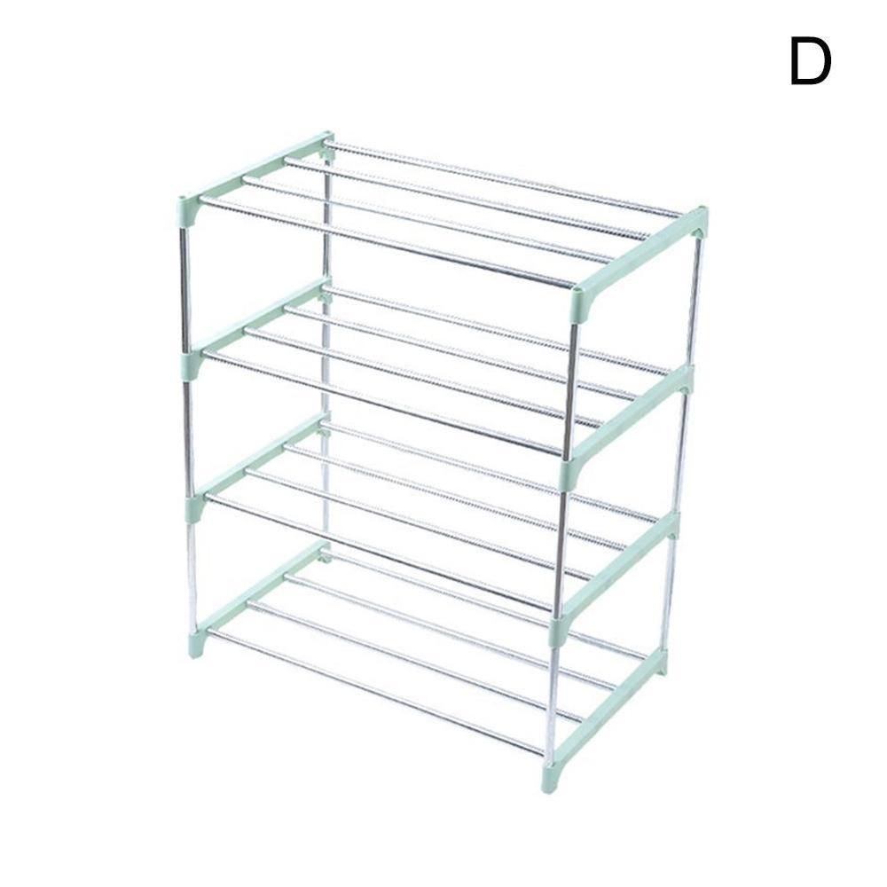 3/4 Tiers Stapelbaar Schoenenrek Opslag Plank Thuis Hal Schoenen Organizer Rvs Schoenenrek: D