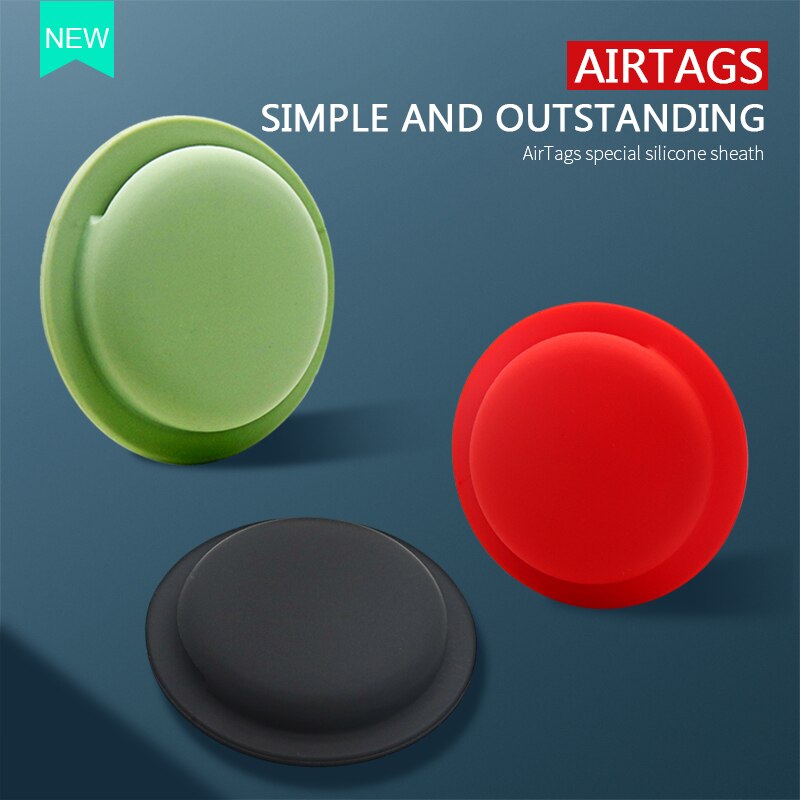 For Airtags Tracker Silicone Case Anti-lost Protective Sleeve Back Adhesive Mount Soft Cover Protector For Airtags Accessories
