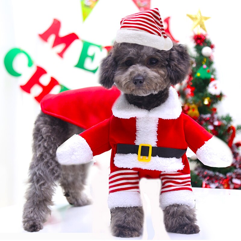 Grappige Kerstman Kleding Voor Kleine Medium Grote Honden Katten Leuke Kerst Kerstman Mantel Warme Outfit Kostuum Set cosplay