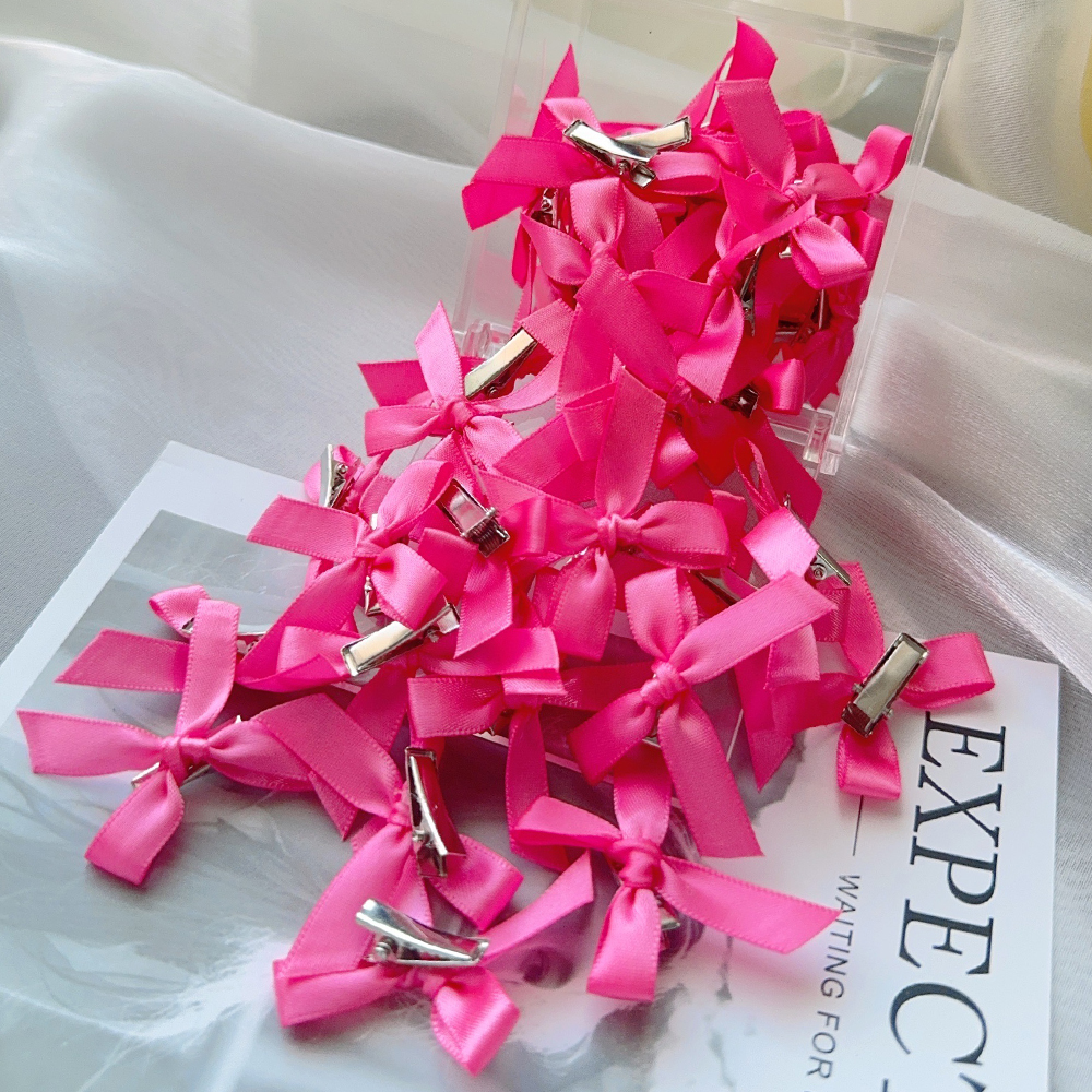 4/6/8/10 Uds. Mini lazo de Color sólido dulce para niños con pinza para el pelo, cinta estilo Ballet para niñas, accesorios para el cabello trenzados al por mayor