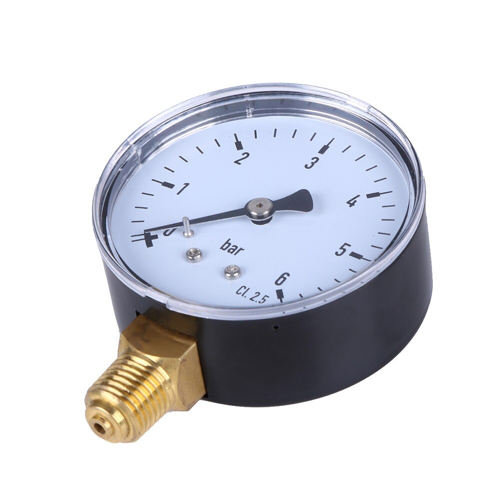 Air Pressure Gauge Instrument Side Mount Accessories Dial Water Oil Home 0-6 Bar Accurate Measurement Manometer 1/4 Inch NPT