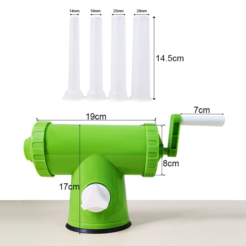 Manual Sausage Stuffer Tools Food Grade Plastic Sausage High Capacity Kitchen Meat Making Tools: Green Stuffer