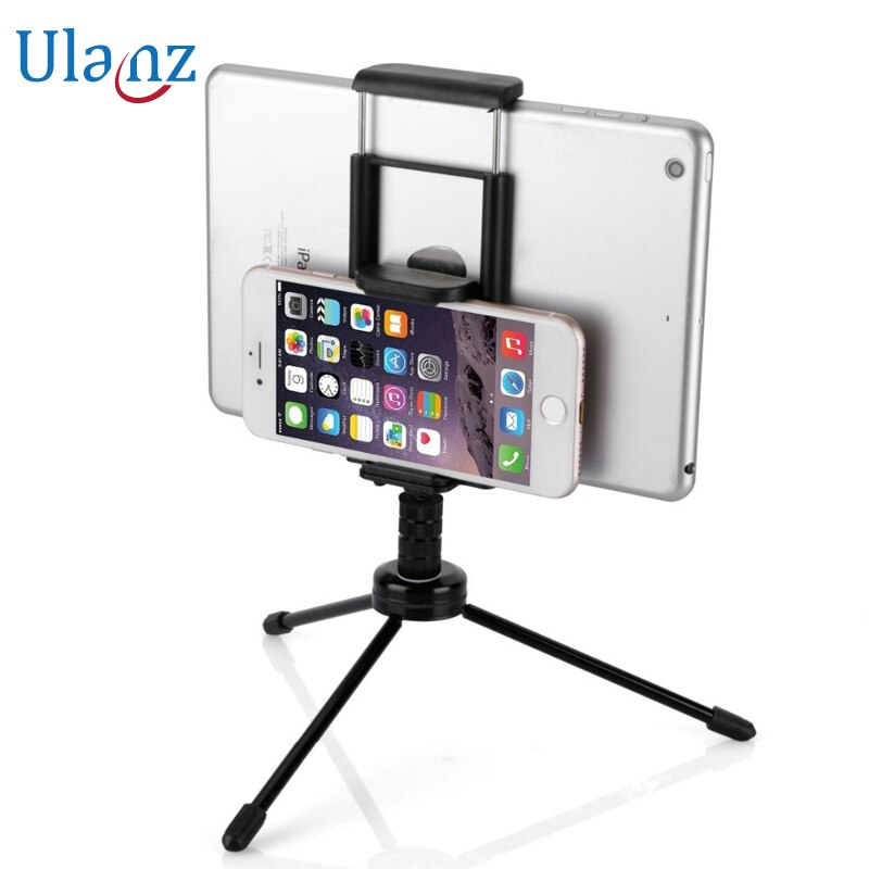2- i -1 telefon tablet stativ med monteringsadapter universal tablet / telefon klemmeholder til ipad air mini pro iphone samsung