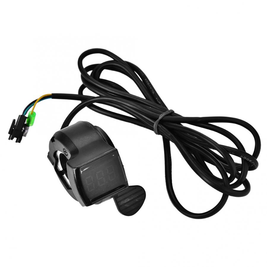 12-99v e-bike polegar acelerador com display lcd scooter elétrico guiador preto polegar apertos de acelerador para bicicleta elétrica acessório