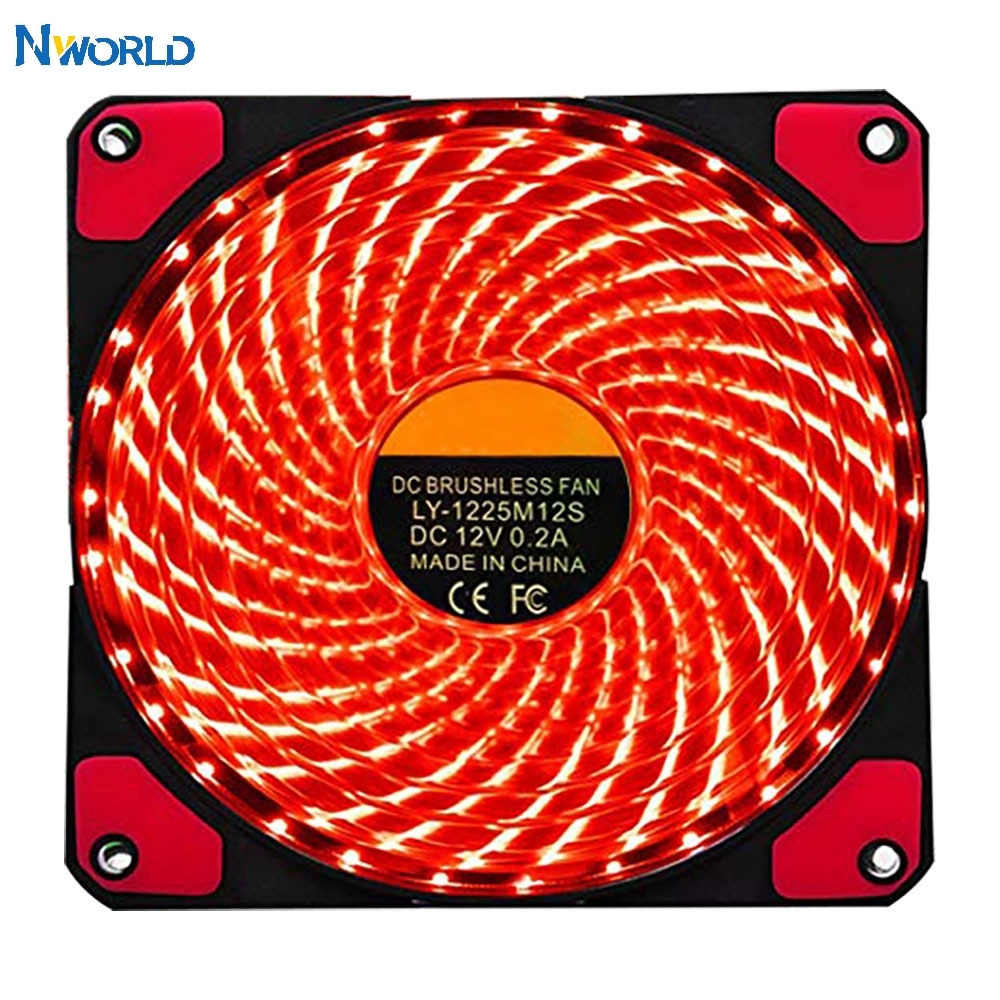 Ventilador con cubierta para ordenador PC de 120mm, enfriador disipador térmico de 16dB, enfriamiento Ultra silencioso de 33 ledes con ventilador de 12CM de goma antivibración