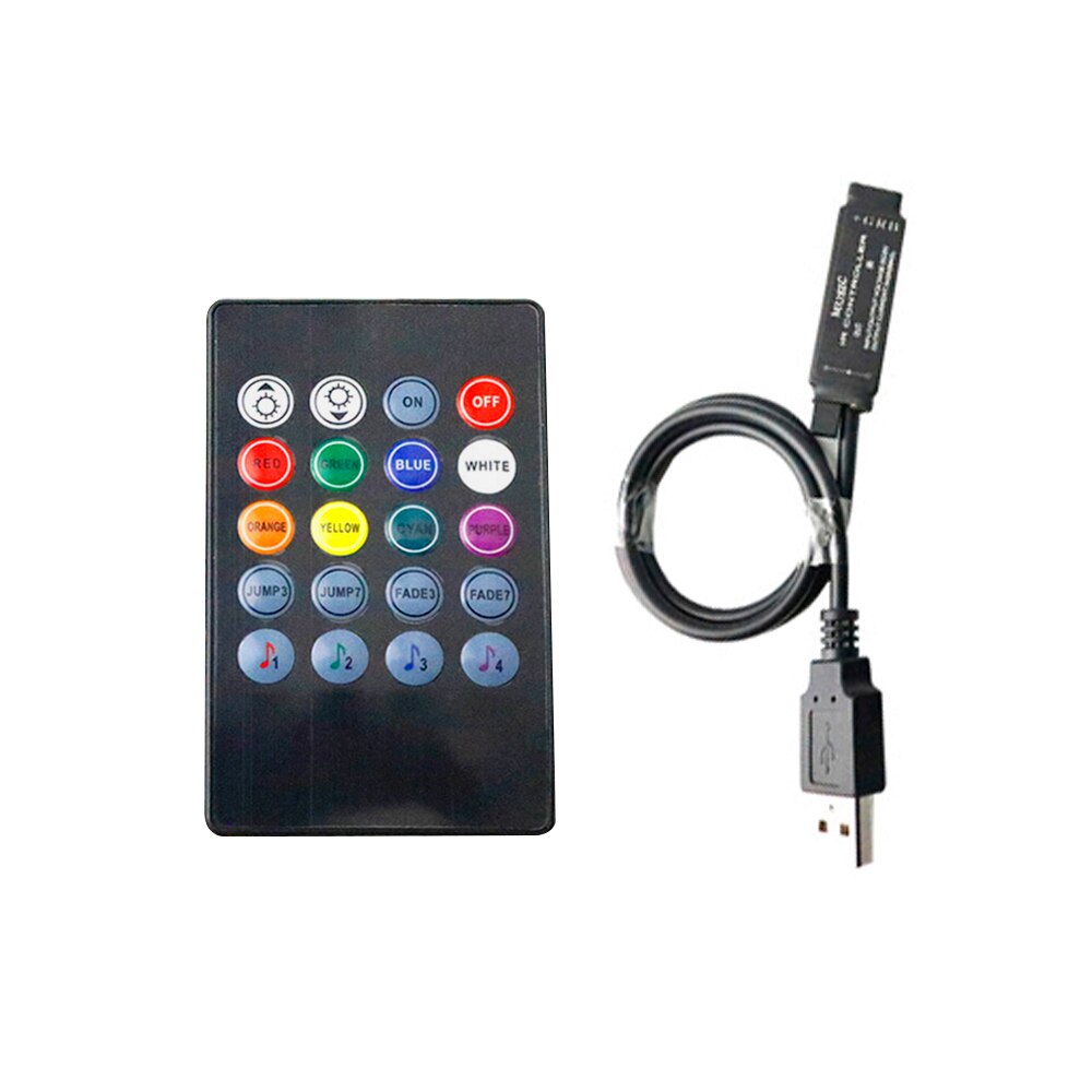 USB RGB Controller DC5V Muziek Controller Mini 20Keys IR Afstandsbediening 6A voor DC5V 5050 3528 RGB Strip Licht JQ