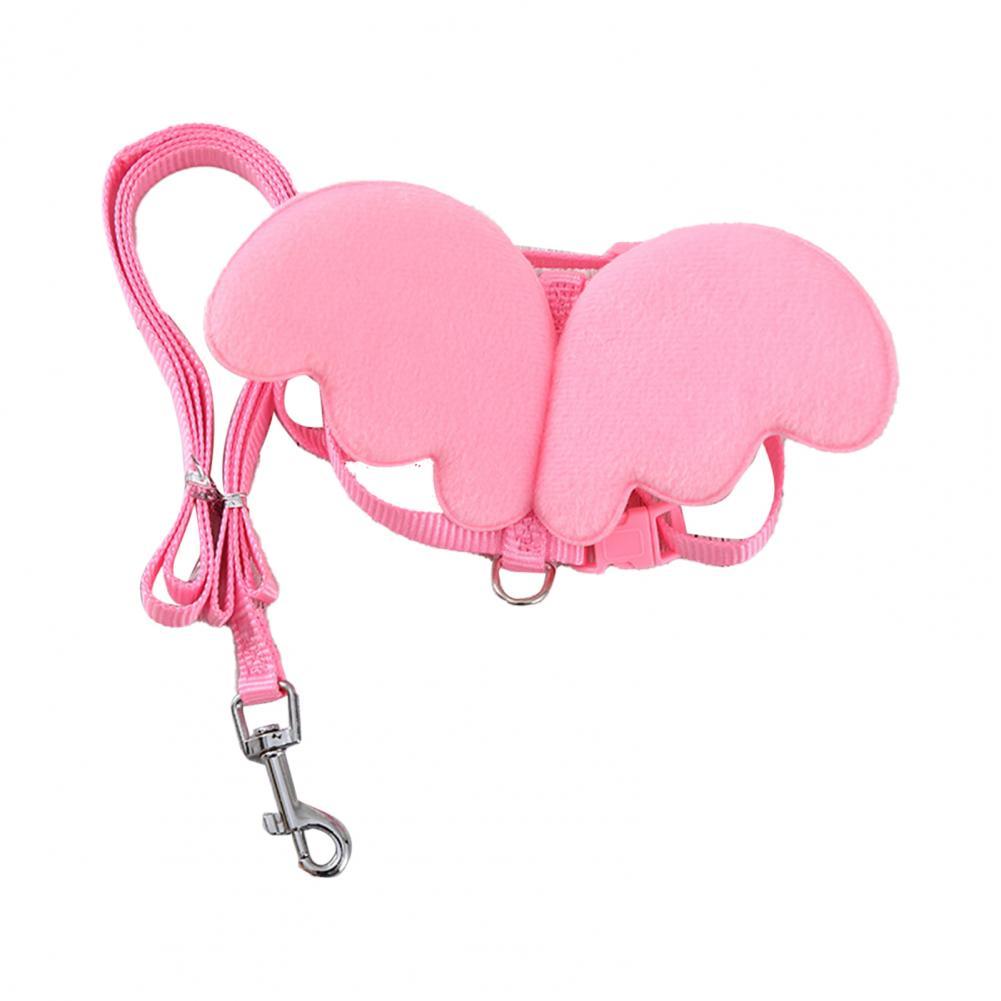 Harnais de canard à d'aile, boucle Flexible, corde longue de couleur unie, joli harnais de canard facile à porter pour Animal: Rose / M