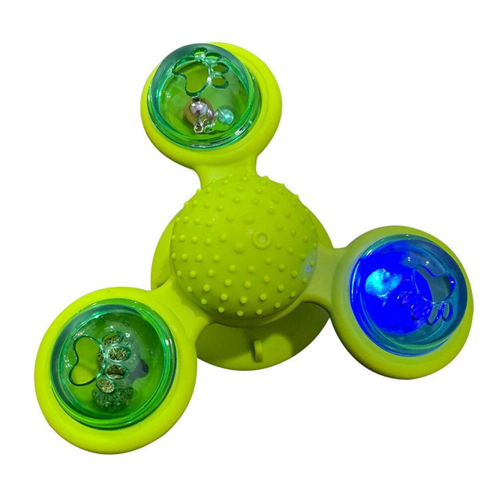 Pet Toy Interactive Cat Puzzle Training Rotary Table Ball Mill Rotating Cat Toys Cat Games Cat Supplies Cat windmill: B green