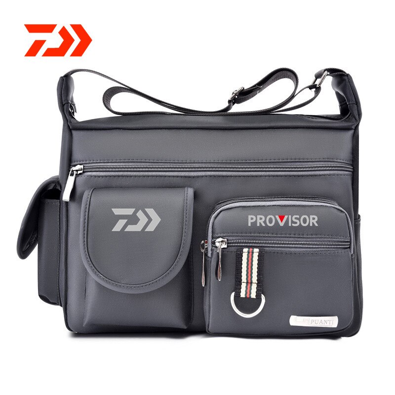 Daiwa Heren Fietsen Wandelen Schoudertas Messenger Bag Outdoor Vissen Mannen Grote Capaciteit Rugzak Rits Vissen tas: Photo Color 01