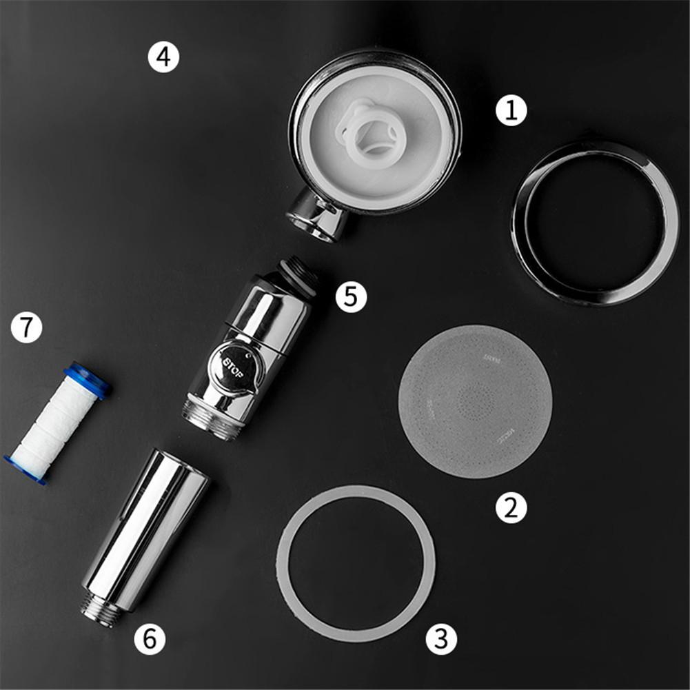 Handheld High Pressure Shower Head Round Water Saving Shower Filter Bathroom Rainfall Water Spray Nozzle With Water Stop Switch