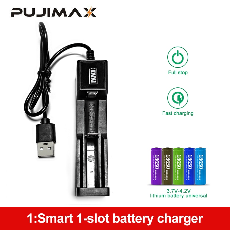 Pujimax Universele Usb Batterijen Intelligente Snel Opladen Lader Station Automatische Uitschakeling Voor Oplaadbare Batterijen 18650