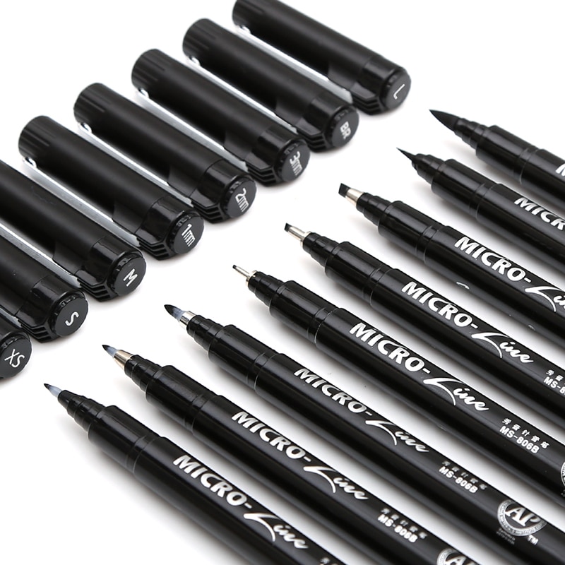 8Pcs Micron Neelde Drawing Line Calligraphy Pen Hand Lettering Pens Waterproof Pigment Sketch Markers Pen For Art Supplie