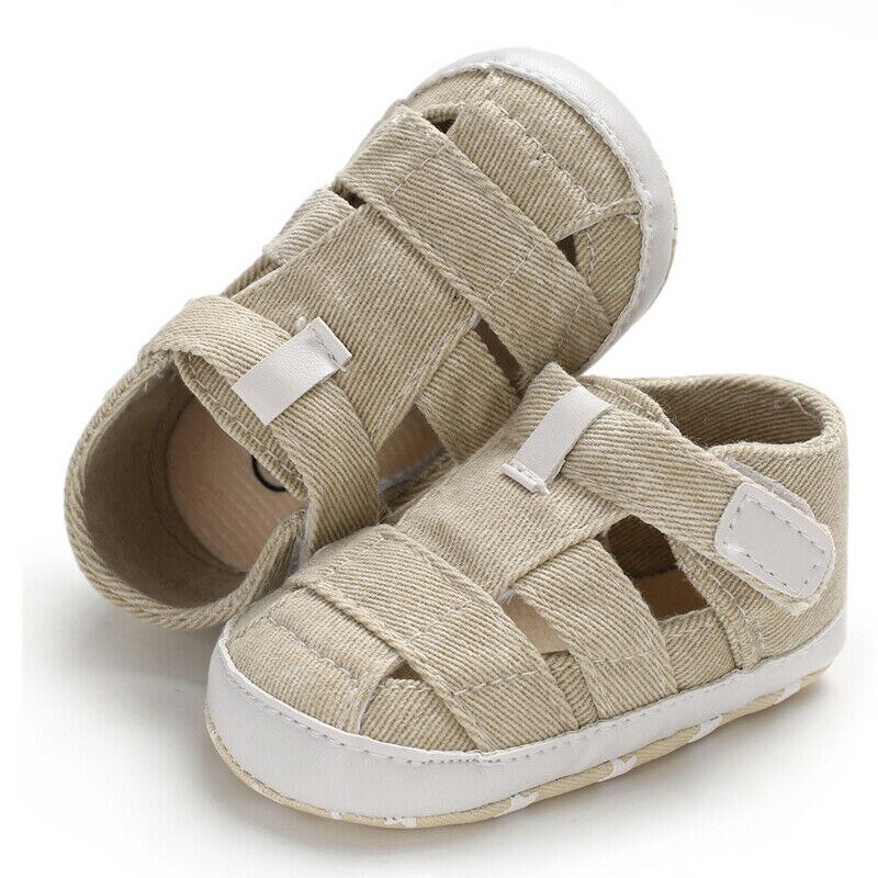 Mode Baby Sandalen Peuter Baby Holle Zachte Crib Zool Canvas Schoenen Meisjes Jongens Kids Zachte Crib Prewalker Sandalen Klompen: Khaki / 0-6 months