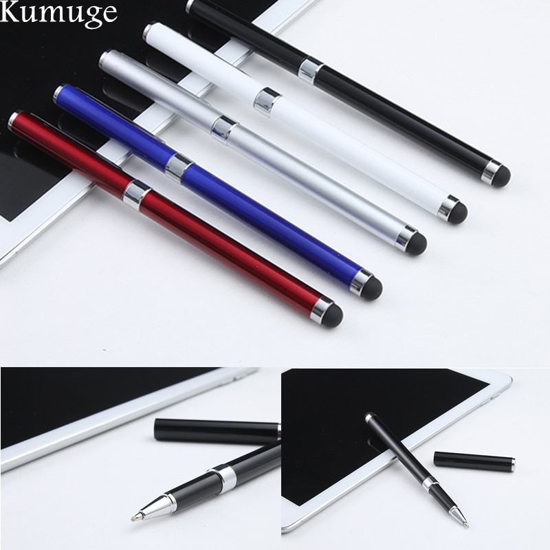 2- i -1 kapacitiv berøringsskærm pen og kuglepen til ipad air 2/1 mini 1/2/3/4 iphone 8 7 smart telefon tablet pc-pen