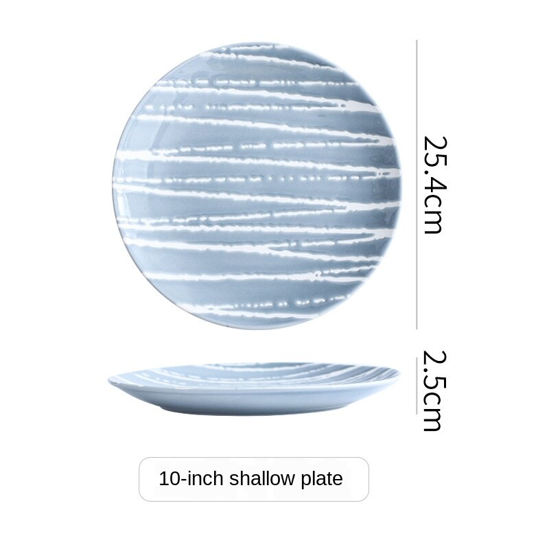 Europese Relief Stijl Diner Platen Eetkamer Plaat Portie Schotel Ronde Plaat Cake Lade Westerse Steak Ronde Lade Keuken Plaat ZH632: color16