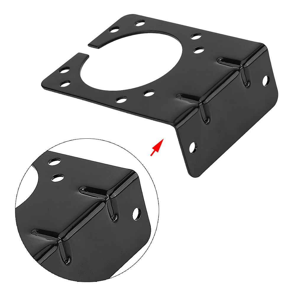 Black Metal Mounting Bracket Houder voor 7 Pin Caravan Towing Trailer Connector Plug Socket Gemaakt van hoge sterkte metalen