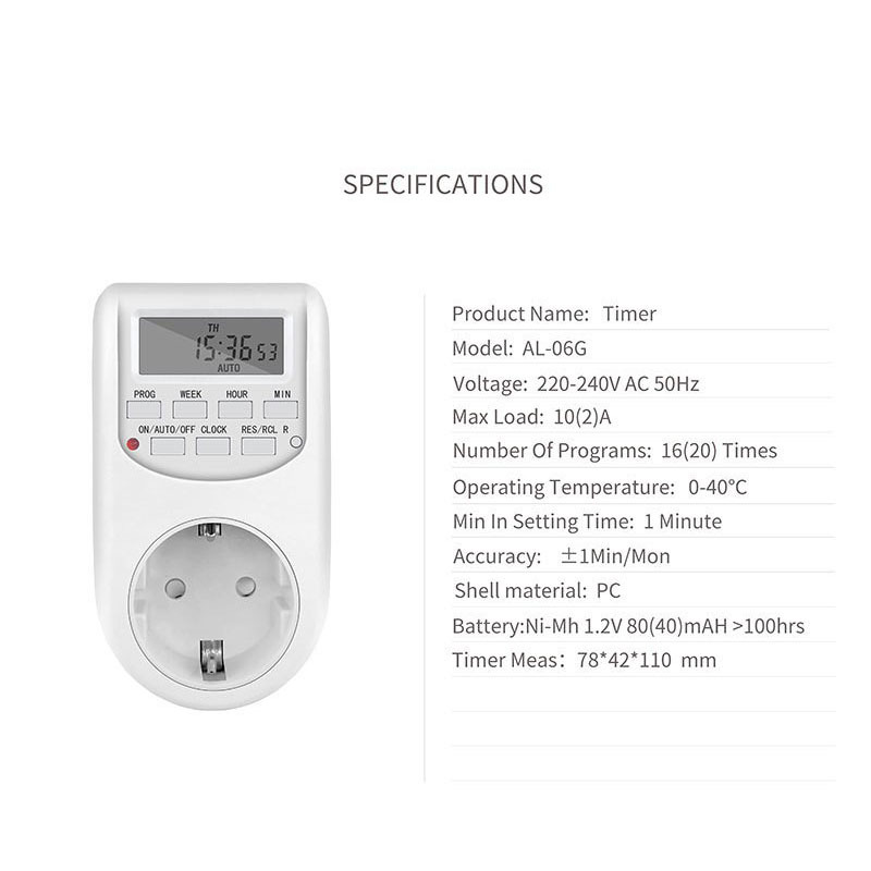 Digital Timer Switch Energy Saving Timer Socket EU/US/UK Hour Weekly Programmable Timing Socket Automatic Power On/Off Timer