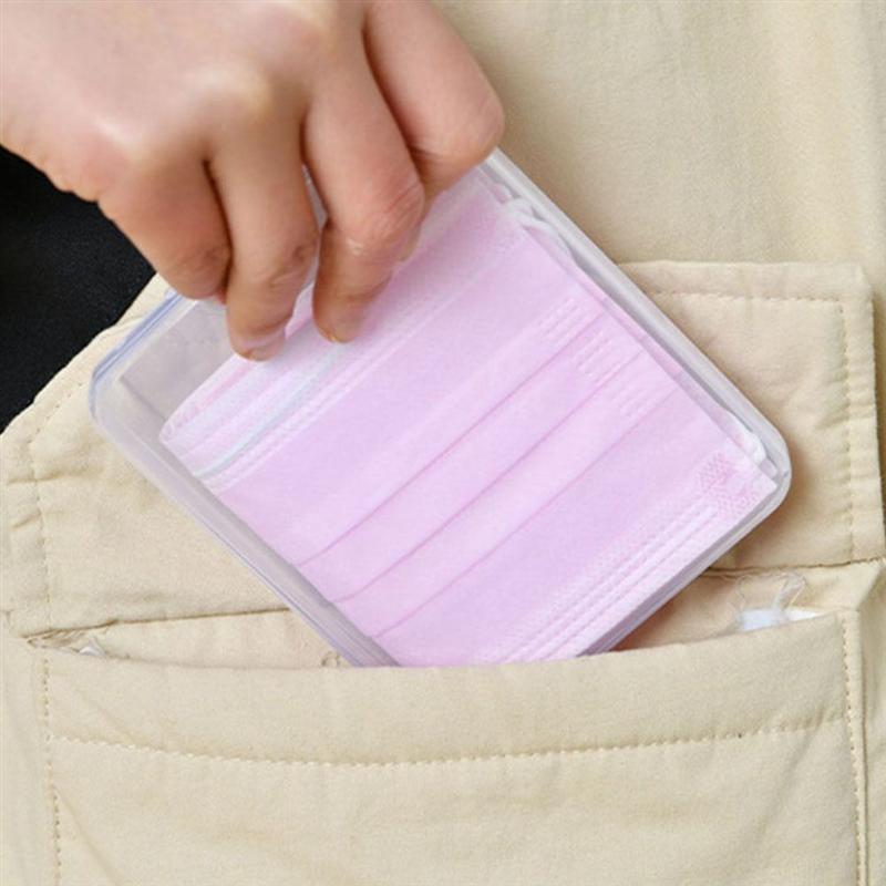 Caja contenedor para mascarillas de plástico con 3 uds., caja de almacenamiento transparente para mascarillas